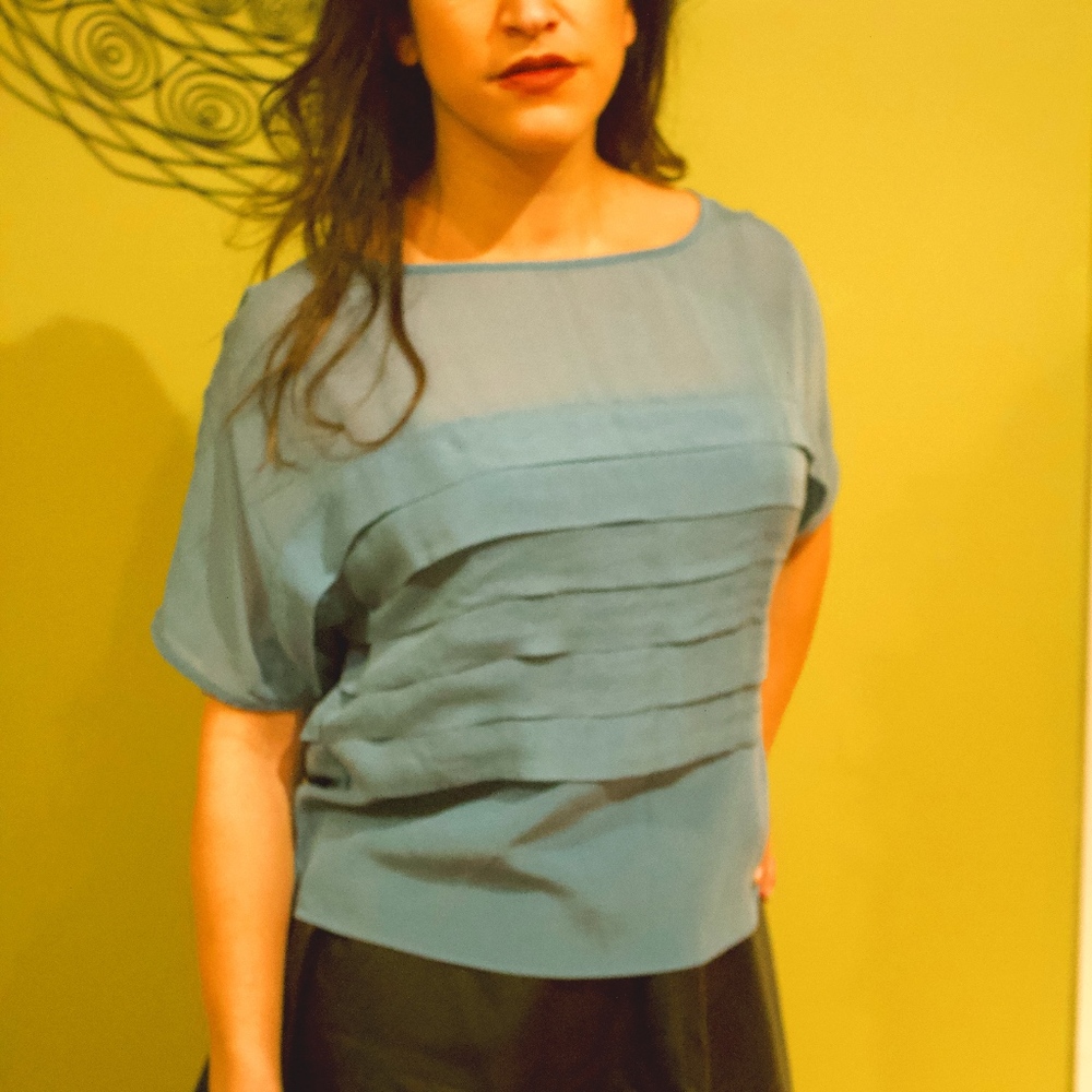 Tibi Silk Cropped Top